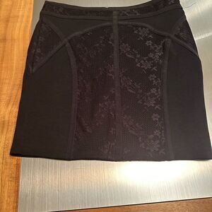 Free people, black lace, mini pencil skirt. Size medium